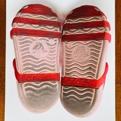 Crocs クロックス サンダル C11 18cm お花 ピンクの画像