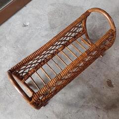 昭和レトロ　ヴィンテージ ラタン スリッパ置きの画像