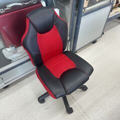 店頭引渡し 中古 ニトリ 学習イス Ｎウィン フェイクレザー ブラック レッド 家具 チェアの画像