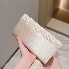 アプリコット　プリーツデザインパーティーバッグ 23cmの画像