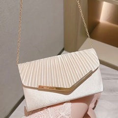 アプリコット　プリーツデザインパーティーバッグ 23cmの画像