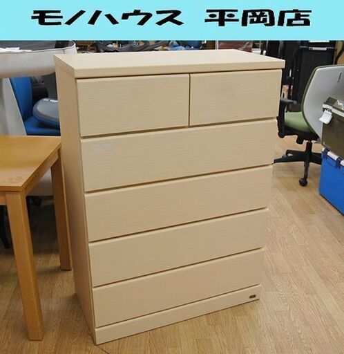 スイートデコレーション 5段チェスト 幅80.5×奥39.5×高111cm ホワイトウッド系 SEN80 HC-5 レール式 タンス たんす 箪笥 衣類収納 SWEET DECORATION   札幌市 清田区 平岡