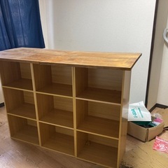 【お値下げ】DIYアイランドキッチン　カラーボックス　まな板の画像