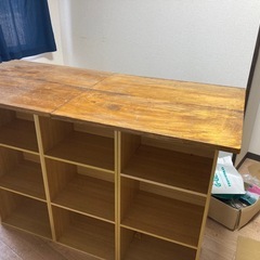 【お値下げ】DIYアイランドキッチン　カラーボックス　まな板の画像
