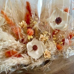 ドライフラワーアレンジメント　オレンジ系の画像