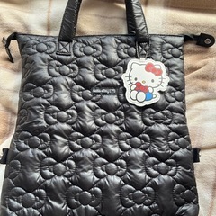 サンリオ　キティ　トートバッグ　付録　キルティングバッグ　ブラッ...