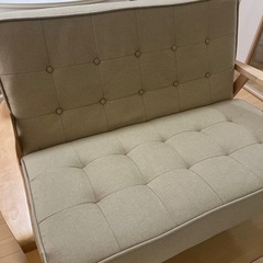 ニトリ　ソファ　天然木フレームのコンパクトソファ(ルッキ2KD YG NA)　　　の画像