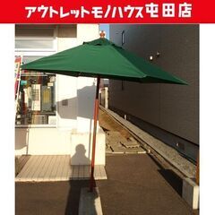 ウッドパラソル 高さ224ｃｍ アウトドア カフェ 紫外線カット...