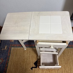 木製キッチンワゴン　折りたたみ式　キャスター付き　の画像