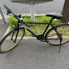 クロスバイク　No.252　ブラック　6段切り替え　自転車　【リ...
