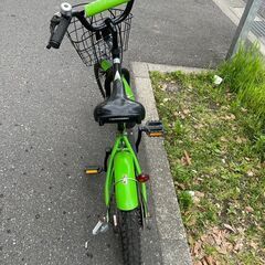 キッズ自転車　No.253　kawasaki　グリーン/ブラック　KX16　16インチ　【リサイクルショップどりーむ荒田店】の画像