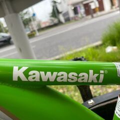 キッズ自転車　No.253　kawasaki　グリーン/ブラック　KX16　16インチ　【リサイクルショップどりーむ荒田店】の画像