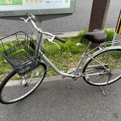自転車　No.254　シルバー　シティサイクル　26インチ　LE...