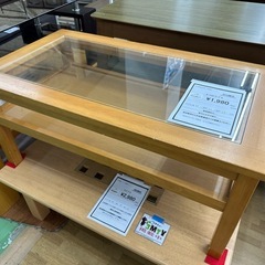 【ドリーム川西店御来店限定】ガラスローテーブル／クリーニング済み...