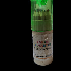 フクロウの箱(付箋と色鉛筆入り)の画像