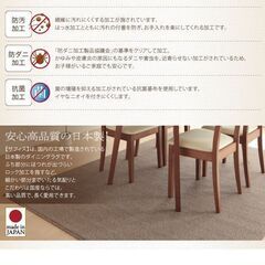 未使用訳あり　日本製　はっ水・防汚・防ダニ・抗菌・シンプルモダンダイニングラグ　175ｘ220cm キッチンマット付き　ブラウンの画像