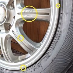 【バリ山★早い者勝ち♪】2024年６週３＋７週１ブリヂストン155/65R13 73S九～八分山＆LAYCEA４穴アルミホイール４本セットの画像