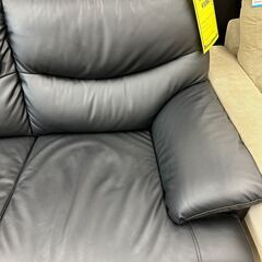 ジモティ来店特価!!　2人掛けソファー　ブラック　　J-250505の画像
