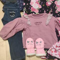女の子 洋服 まとめ売り(110サイズ)浴衣、水着、手袋  の画像