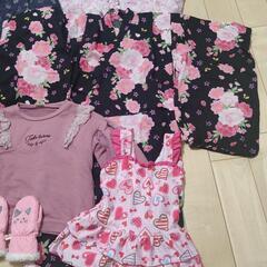 女の子 洋服 まとめ売り(110サイズ)浴衣、水着、手袋  の画像
