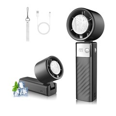 【未使用】ミニエアコン　冷却プレート付き 瞬間冷却ハンディファン 熱中症対策 パワフル 扇風機 卓上 typeC充電 静音の画像
