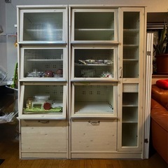 【美品】大小セット　フレンチカントリー調　カップボード　レンジボ...