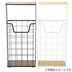 ニトリ　トレイ付きトイレットペーパーストッカー(ブラック)の画像