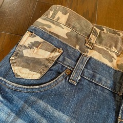 twenty worksデニムジーンズショートハーフカーゴワークペインターパンツvintageウォッシュ加工ダメージヒゲエイジングの画像