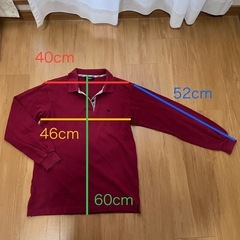 ☆Burberry London 赤　えんじ　長袖　ポロシャツ　レディース　Lの画像