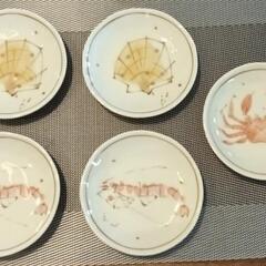 新品未使用【たち吉】海の幸 小皿 5枚セット　直径12cm