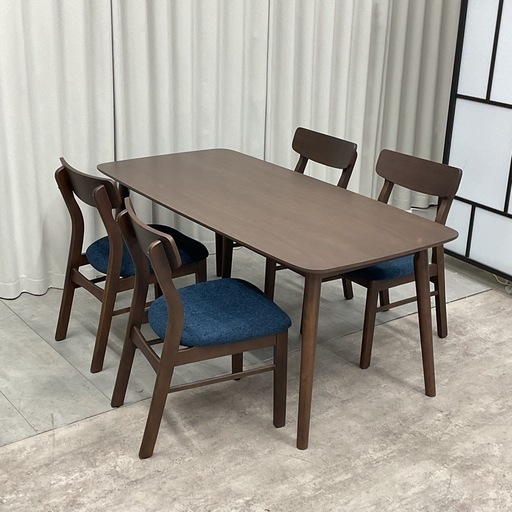 KE-9【新入荷　アウトレット品】レシピ　ダイニング5点セット　ブラウン