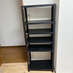 お話中★　スチール　ラック 本棚 収納 黒  家具 実家整理