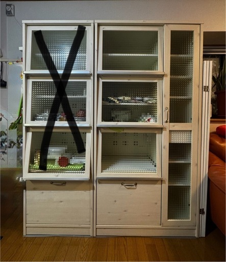 ※最終値下げ　購入時の1/10以下【美品】フレンチカントリー調　レンジボード　カップボード　　食器棚　横幅90サイズ