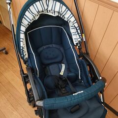 アップリカ Aprica ラクーナ クッション AB 乳母車 レインカバー付の画像