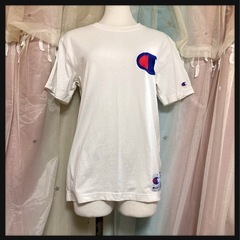 ꒰Champion꒱Tシャツ ビックロゴ 白 半袖 スポーティ ...