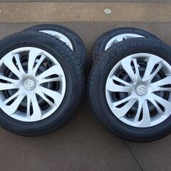 【中古】鉄ホイール+タイヤ 15インチ 4本セット 転がし用に