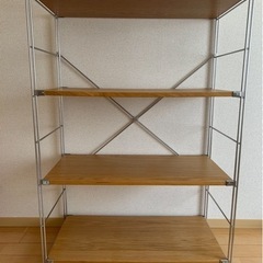 【無印良品】スチールユニットシェルフ・木製棚 4段