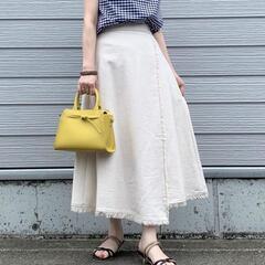 未使用美品　ROPÉ PICNIC麻混フリンジフレアスカートの画像
