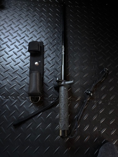 ホワイトウルフ4140カスタムスチール21 鍔付ラバーグリップ＋ストラップ付グリップエンド　ブラック