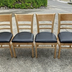 木製 ダイニングチェア ナチュラル×４脚セット