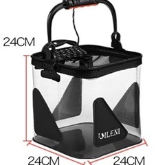 ✨新品✨釣り バケツ バッカン 透明 水汲み 折りたたみ 滑り止め底 多機能の画像