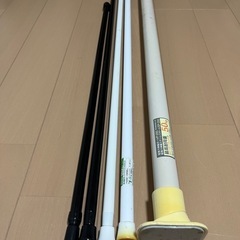新輝合成 TONBO 超強力伸縮ポールP-200 ホワイト+4本突っ張り棒の画像