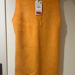 ZARA新品タグ付きオレンジミニワンピースの画像