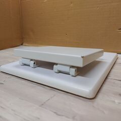 卓上鏡　折りたたみ木製枠鏡　スタンドミラー　テーブルミラー　ホワイトの画像