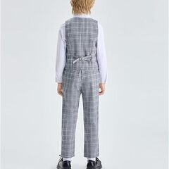 【新品・未使用】LOLANTA 子供 スーツ 男の子 フォーマル ベスト ワイシャツ ズボン ネクタイ 蝶ネクタイ 5点セット 入園式 入学式 卒業式 結婚式 120cmの画像