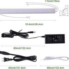 【新品・未使用】AIBOO LED の下の反対の照明設備、多目的灯 LEDバーライト 非接触 のキャビネットの滑走路端燈の照明キット、12 インチの 24V は台所、棒の画像