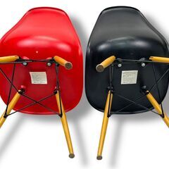 【2脚セット】SIS ダイニングチェア K-016W 黒・赤セット サイズ:横幅47cm×奥行50cm×高さ82cm×座面高44cmの画像