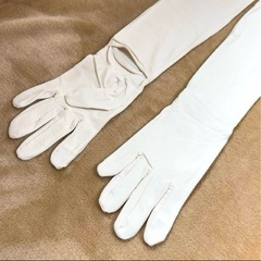【未使用】UVカットグローブ アームカバー 日焼け対策 UPF50+ 接触冷感 アイボリーの画像