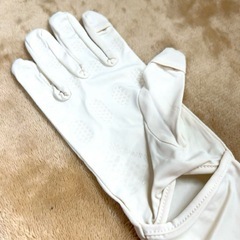 【未使用】UVカットグローブ アームカバー 日焼け対策 UPF50+ 接触冷感 アイボリーの画像
