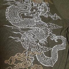 新品 龍神風雲ロングTシャツ Mサイズ オリーブドリブ色 龍の画像